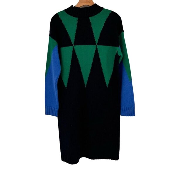 Etcetera Womens  Green Geometric Sweater Dress size large cotton blend - Picture 11 of 13
